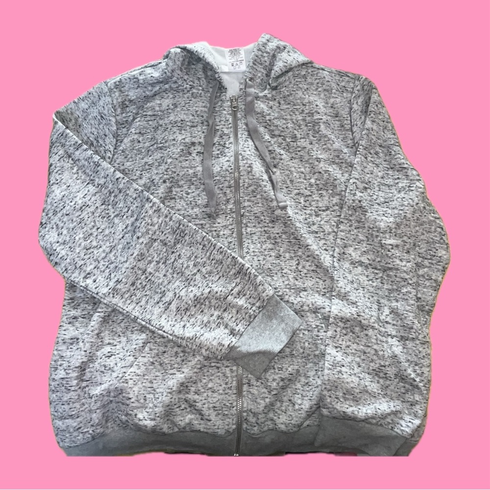 marled gray zip up hoodie